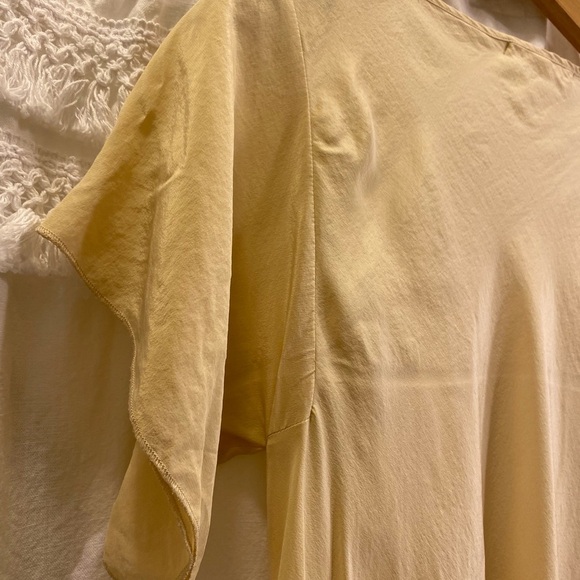 Anthropologie Burning Torch silk flutter sleeve top - Picture 6 of 10